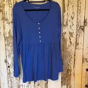 Soft Surroundings Royal Blue Button Down Shirt